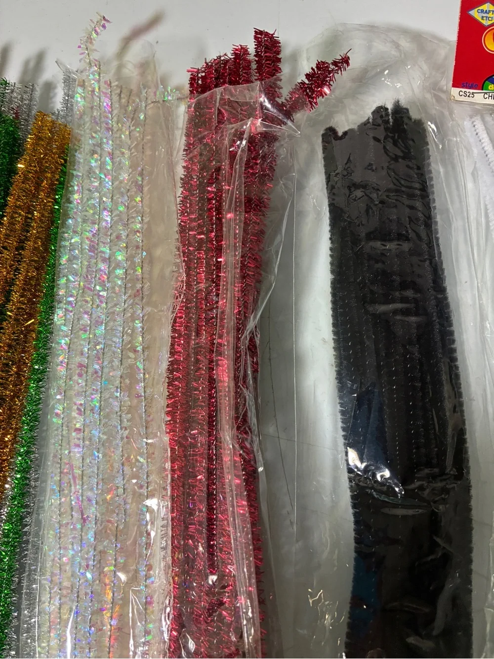 Craft Chenille Stems Pipe Cleaners - White, Black, Red & Assorted Colors